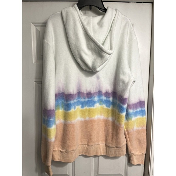 Feat Large Unisex Blanket Blend Hoodie Rainbow Ombré Fleece Soft Sweatshirt - Picture 10 of 13